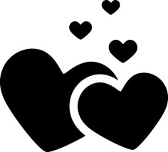 Love Hearts Line Art Svg Vector, Free Vectors File